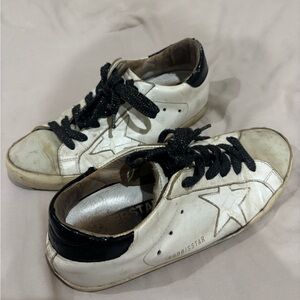 White and Black Star Sneakers - Golden Goose Style